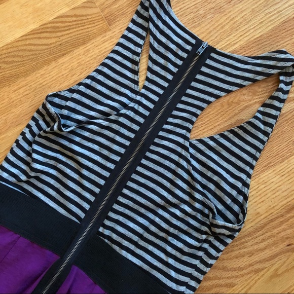 Elle Racerback Striped Ruffle Zipper Tank Dress - Picture 9 of 10